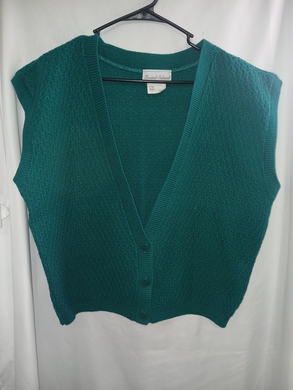 Teal Knit Button-Front Sweater Vest Limited Edition By SHIP 'N SHORE